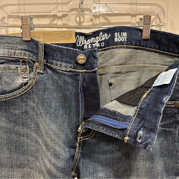 NWT MEN'S WRANGLER RETRO® SLIM FIT BOOT CUT STRAIGHT LEG LOW RISE JEANS 33 x 32 - Picture 11 of 16